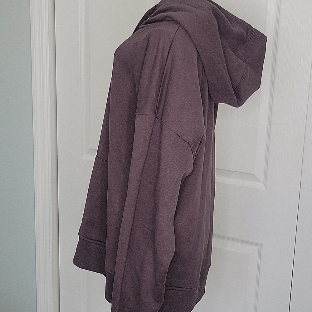 MPG Organic Cotton Brown Oversized Pullover Hoodie Size Small - Picture 3 of 7